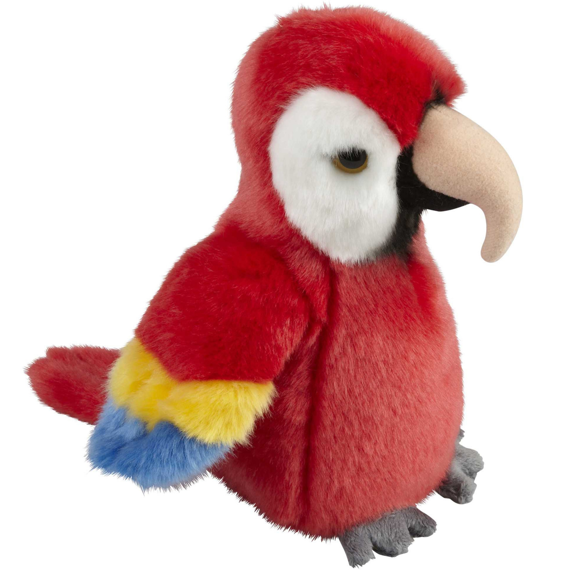 Pluche knuffel dieren rode macaw papegaai vogel van 19 cm -