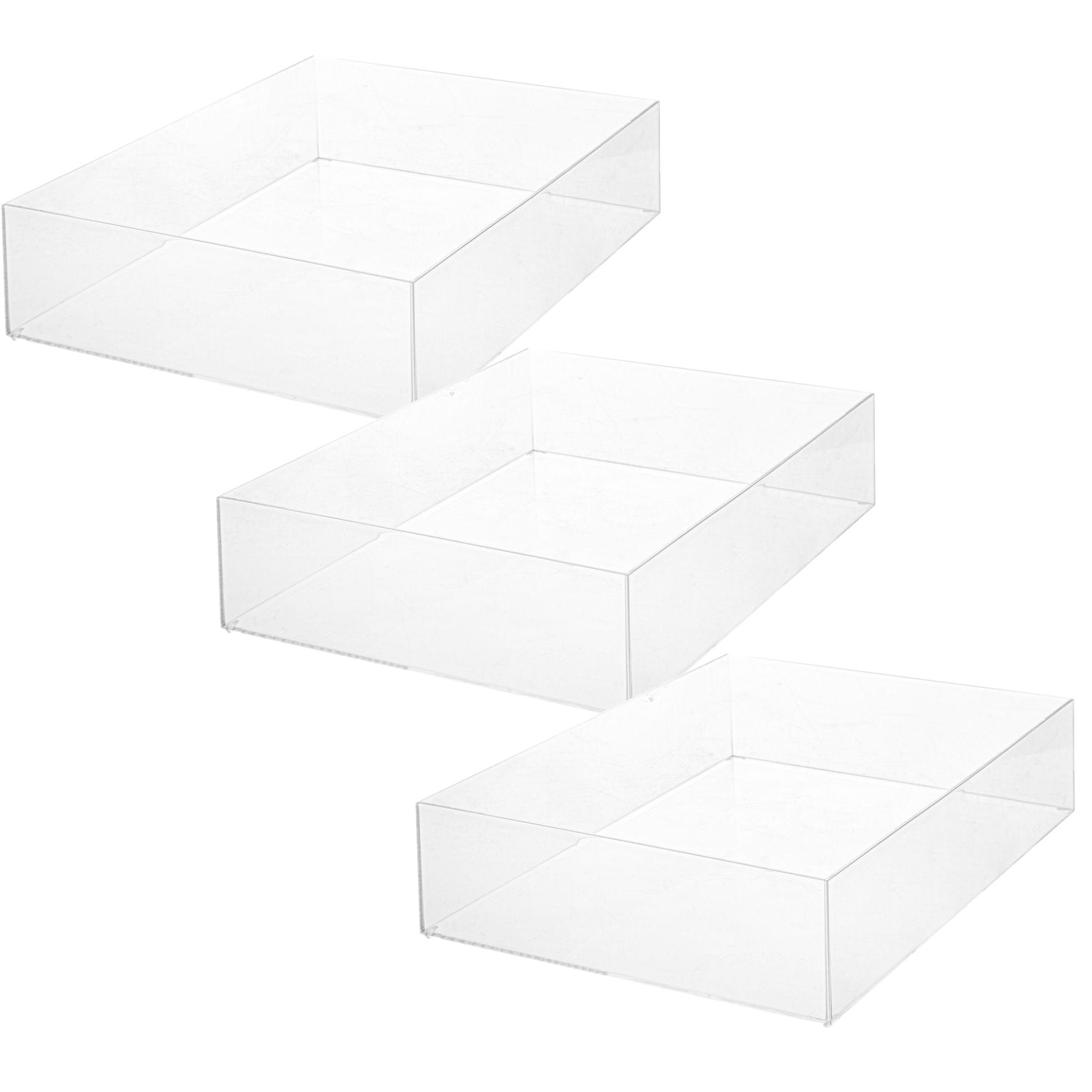 Set van 3x stuks sieraden/make-up houder/box rechthoek 38,5 x 8,5 cm van kunststof -
