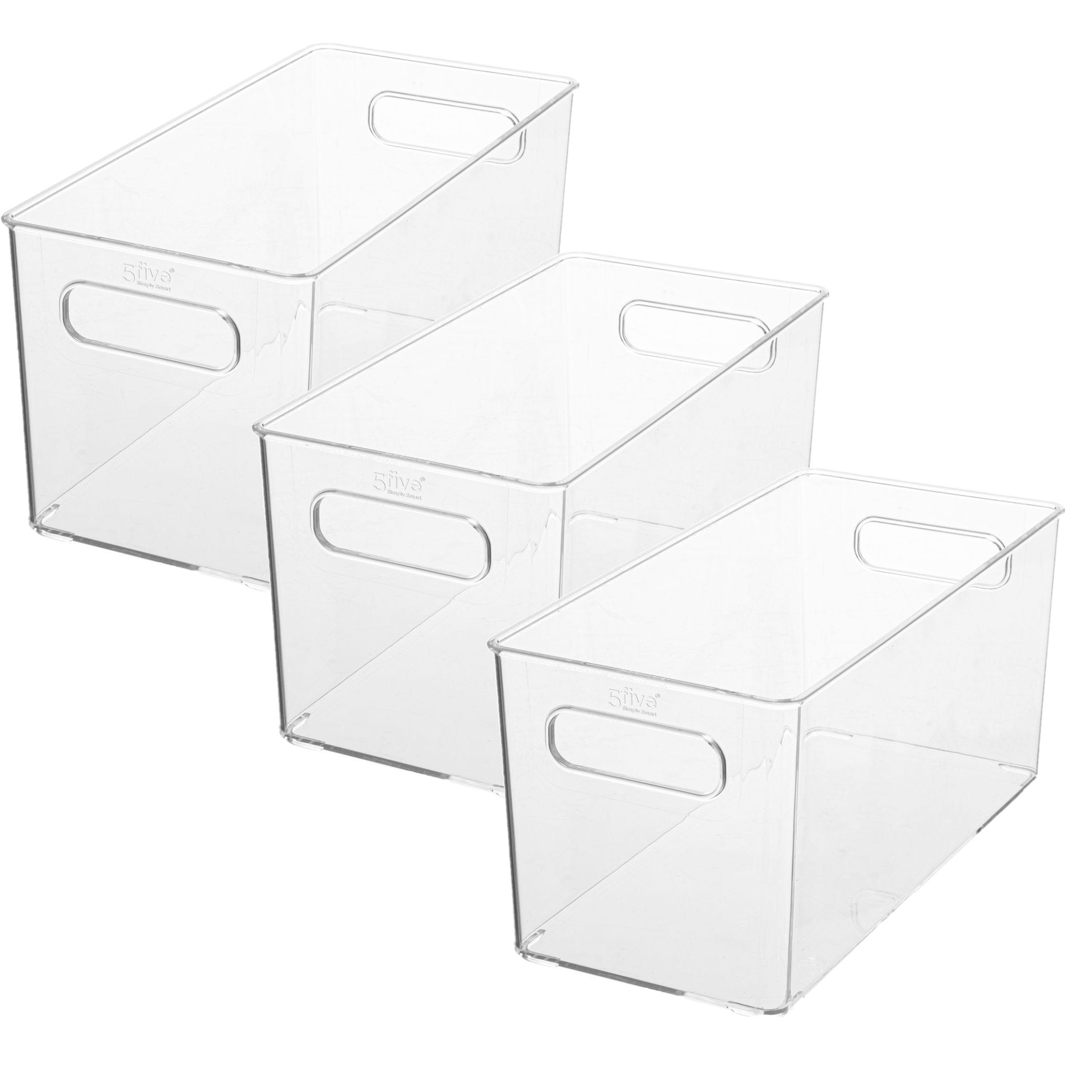 Set van 3x stuks creme potjes/flesjes/make-up houder/box rechthoek 31 x 15 cm van kunststof -