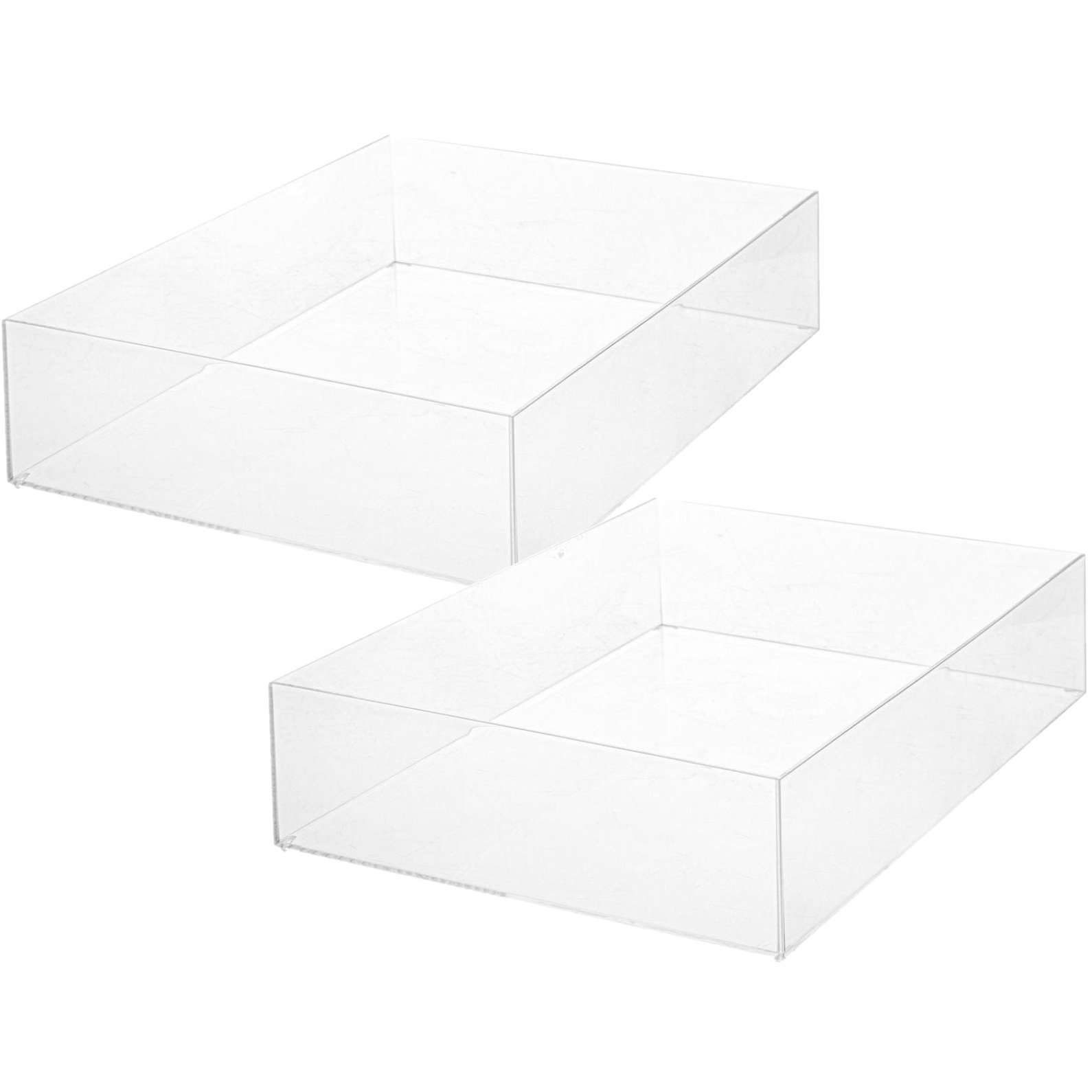 Set van 2x stuks sieraden/make-up houder/box rechthoek 38,5 x 8,5 cm van kunststof -