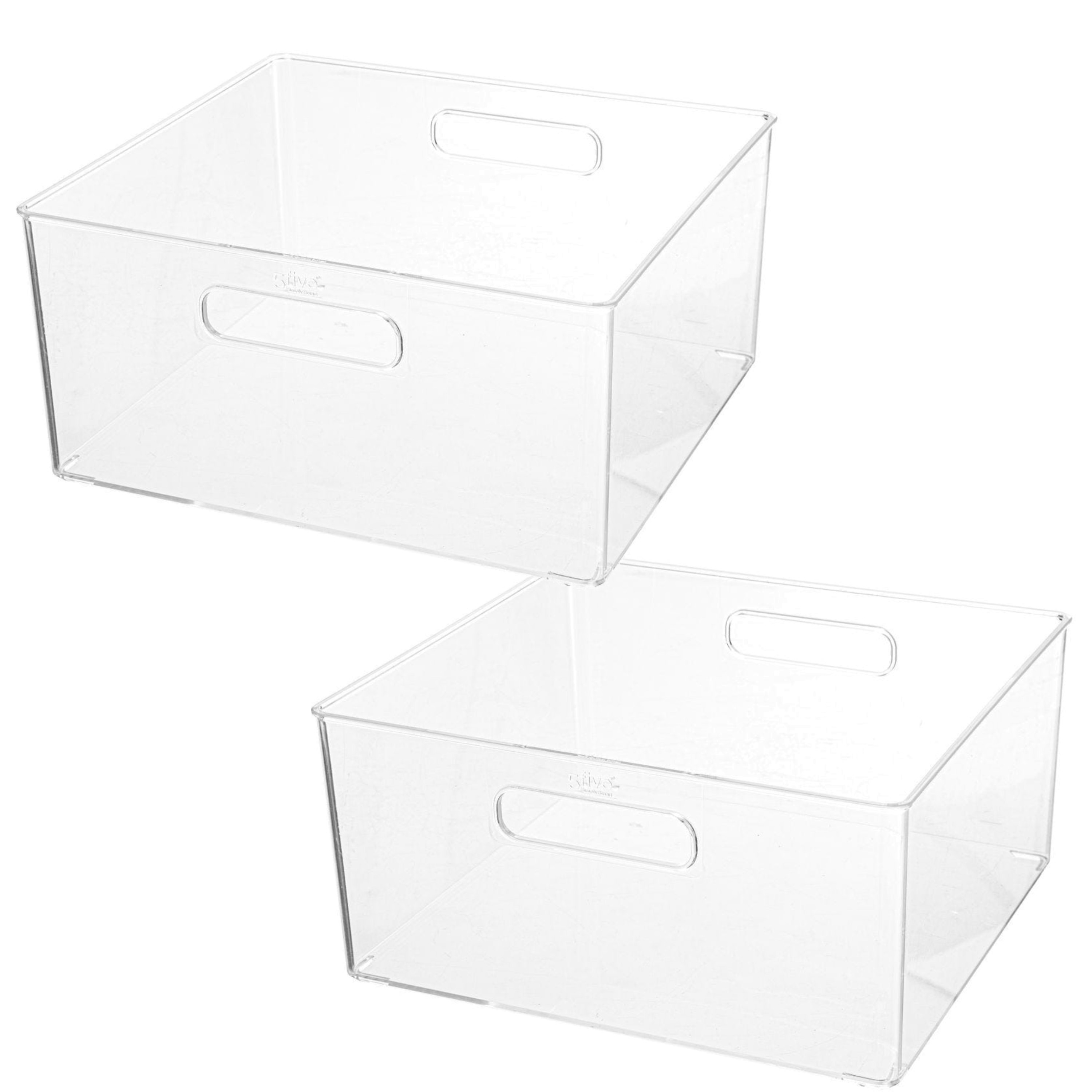 Set van 2x stuks creme potjes/flesjes/make-up houder/box vierkant 31 x 15 cm van kunststof -