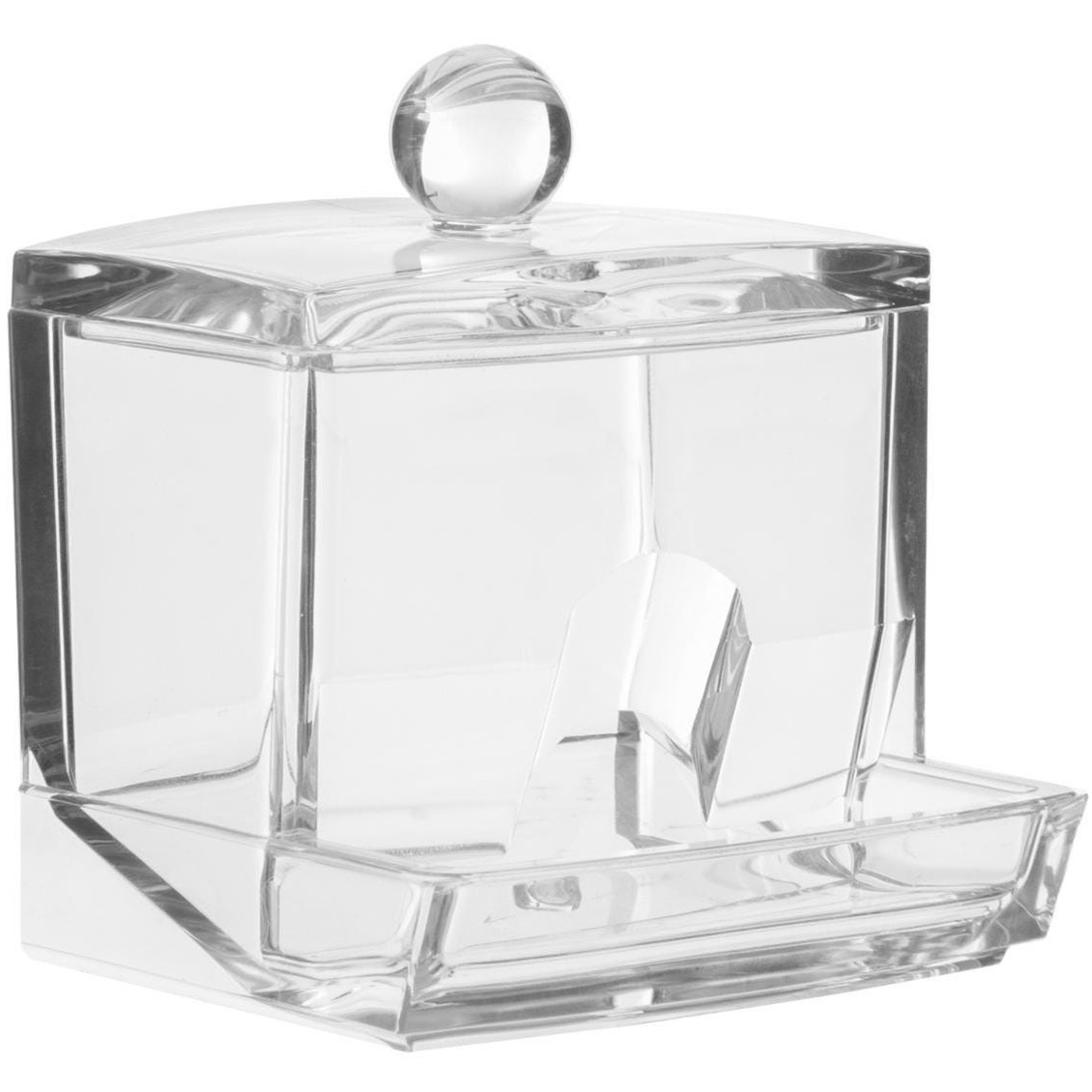 Wattenstaafjes houder/box/dispenser - 9,5 x 10 cm - kunststof - Make-up organiser -