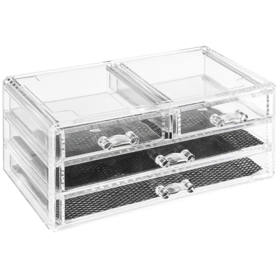 Sieraden/make-up organizer 4 lades rechthoek 24 x 11 cm van kunststof -