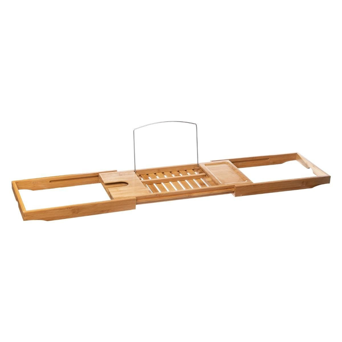 Luxe bamboe badplank uitschuifbaar/verstelbaar 70-105 x 22 x 4 cm -