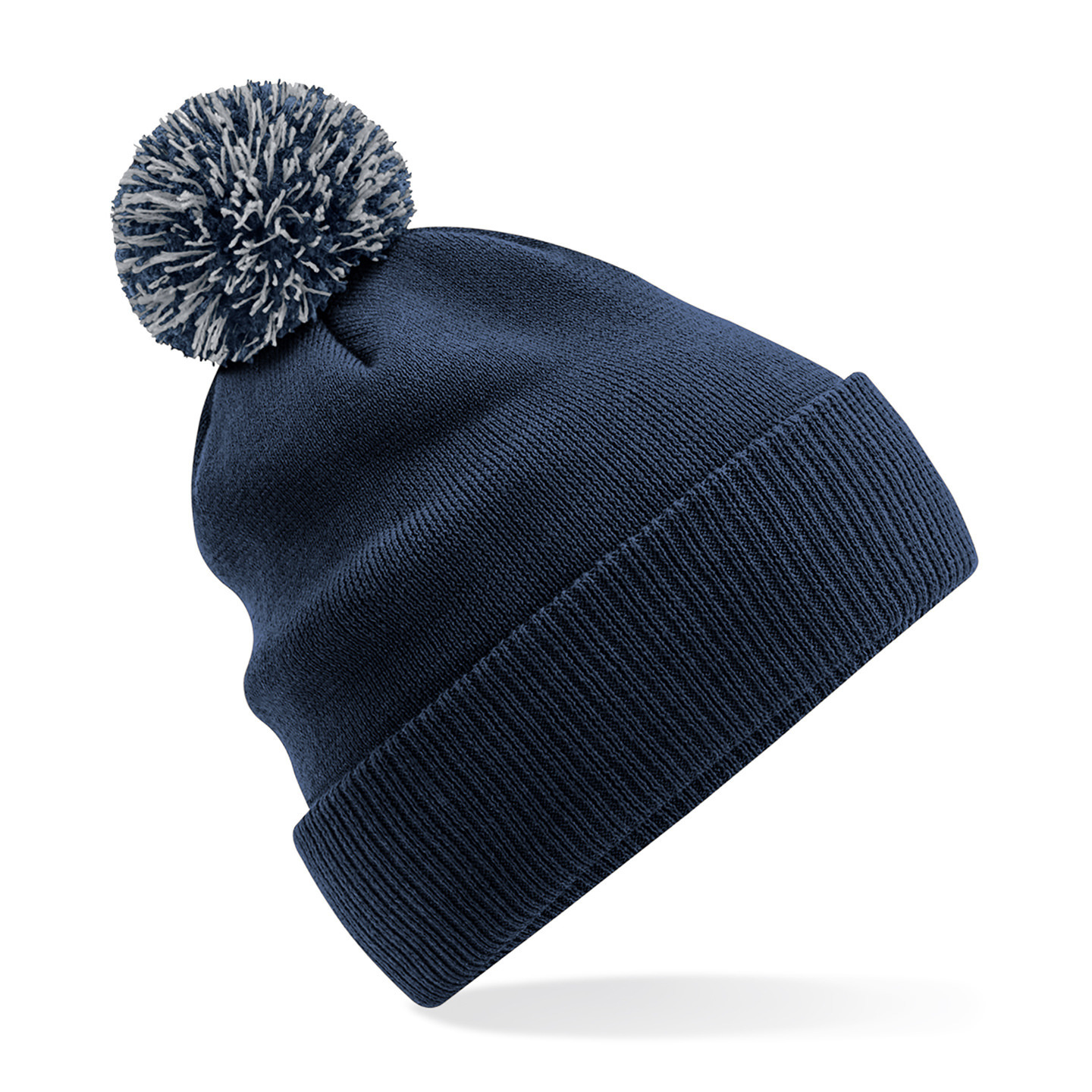 Heren Wintermuts met gekleurde Pompon navy blauw 100% polyester One size -