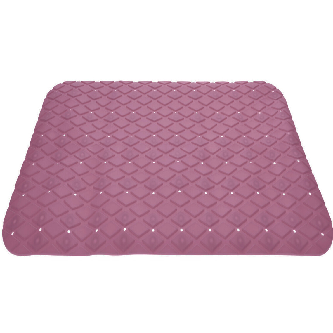 Excellent Houseware Badmat - antislip - oud roze - 55 cm - vierkant -