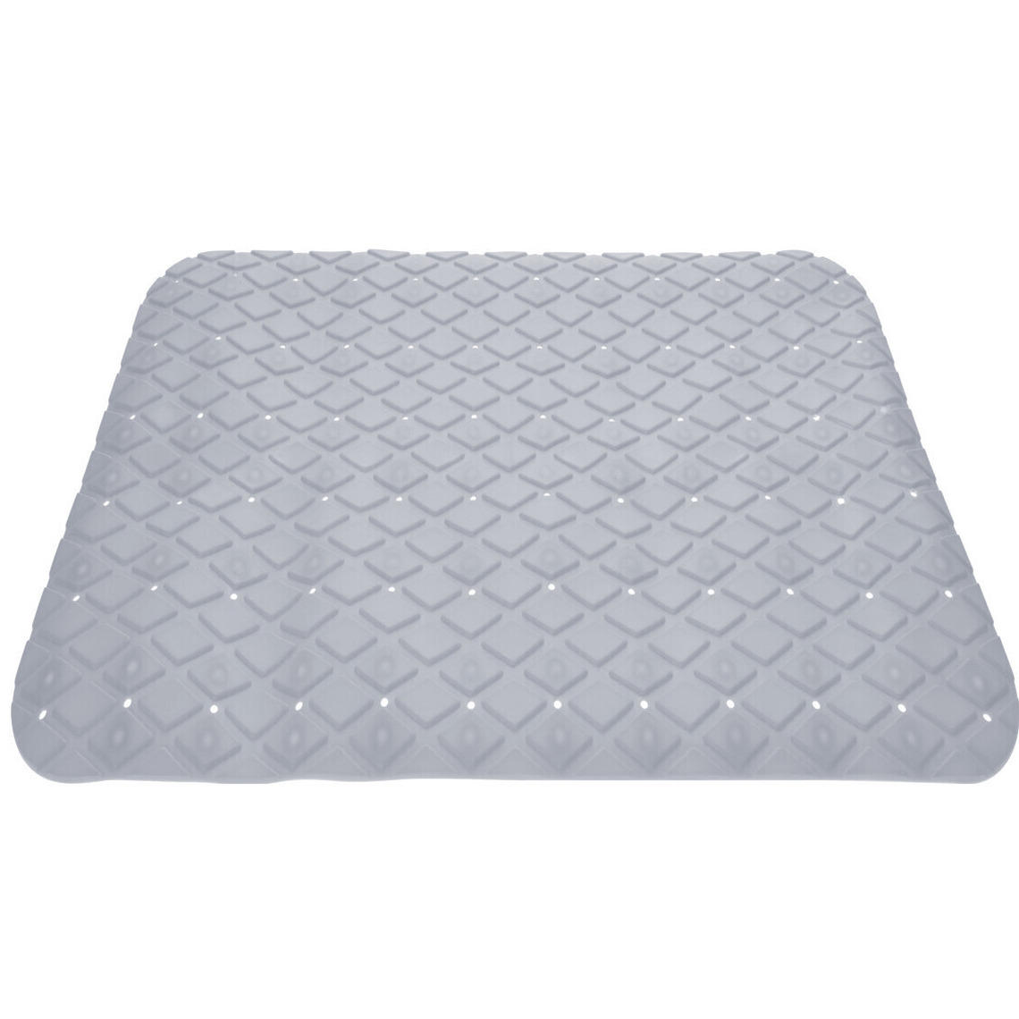 Excellent Houseware Badmat - antislip - grijs - 55 cm - vierkant -