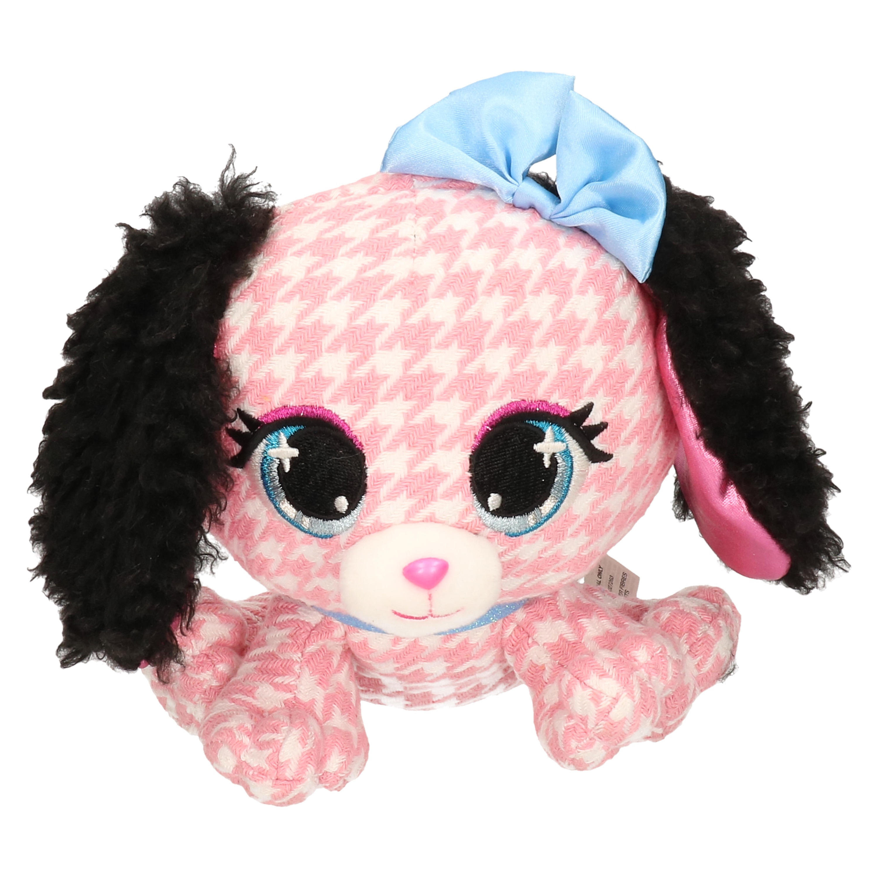 Pluche designer knuffel P-Lushes Pets basset hond roze 15 cm -