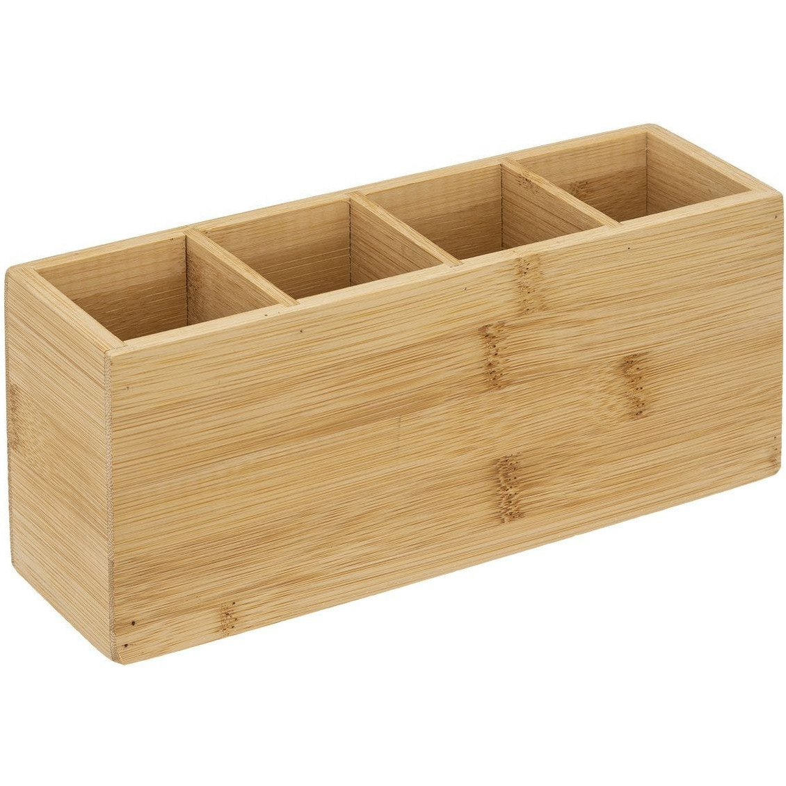 Make-up organizer 4 vakken rechthoek 22,5 x 7 cm van bamboe -