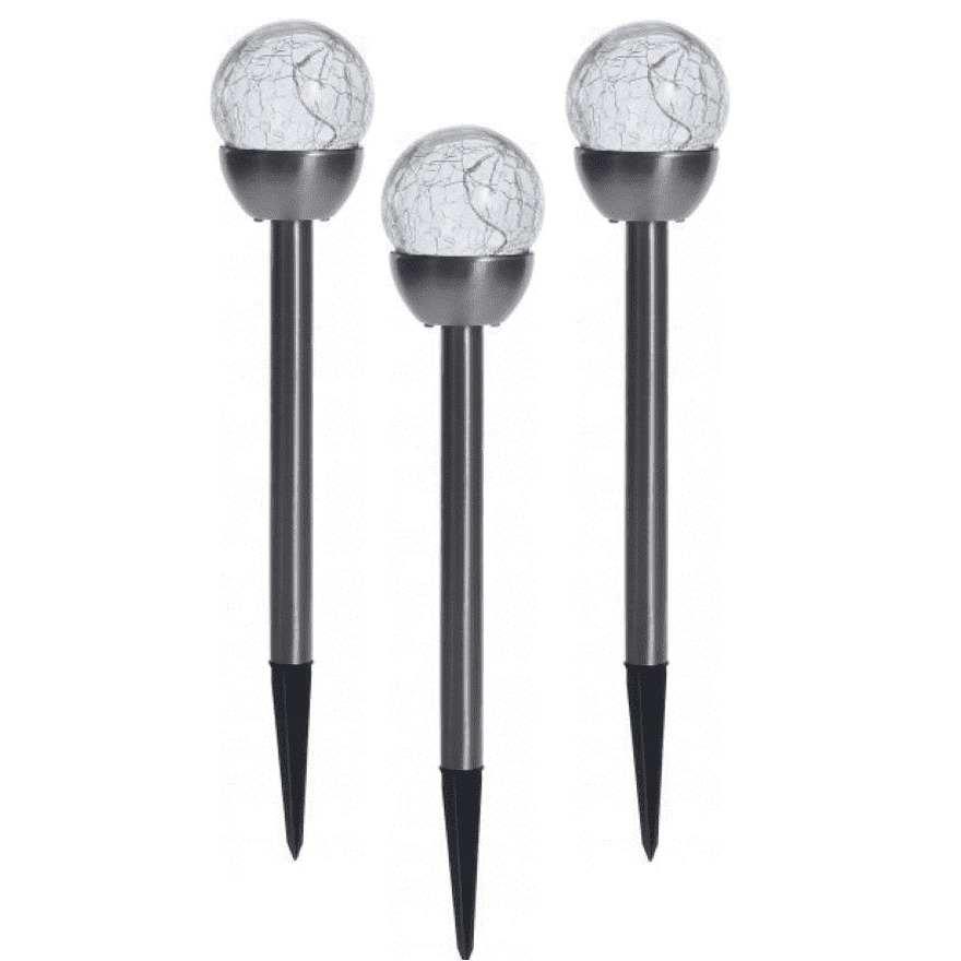 Set van 5x stuks solar tuinlampen/prikspots bol op zonne-energie 36 cm -