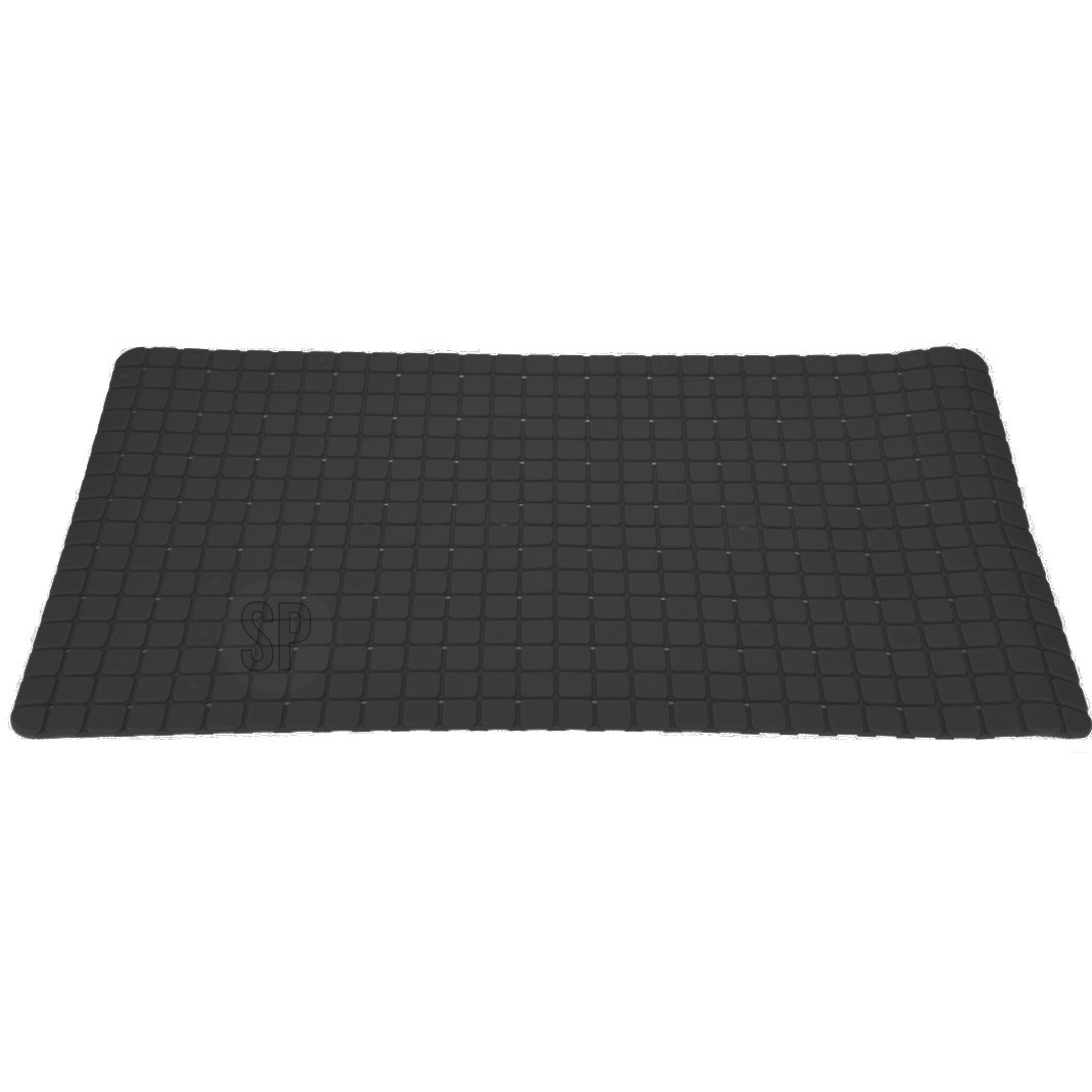 Excellent Houseware Badmat - anti-slip - zwart - 69x39 cm -