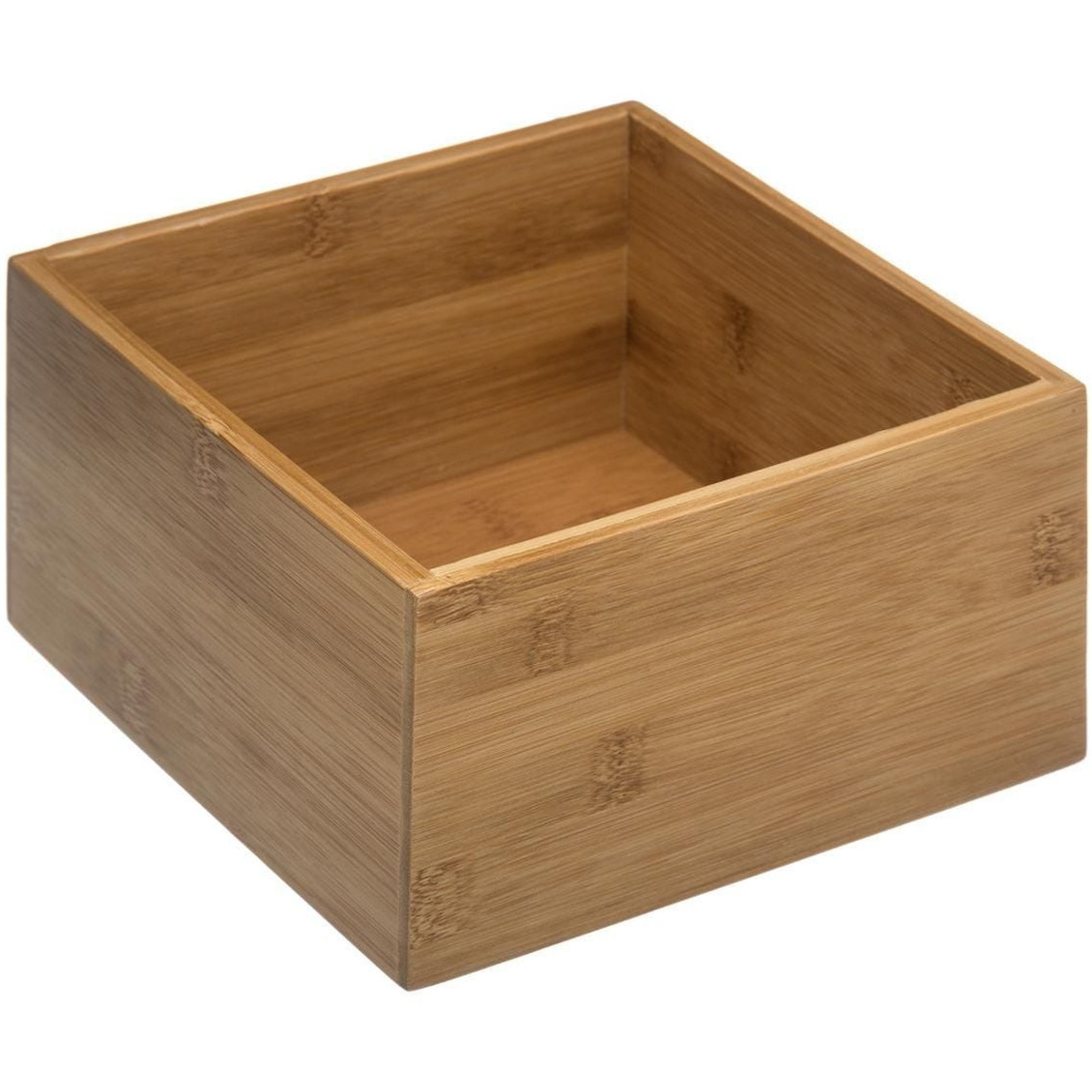 Sieraden/make-up houder/box vierkant 18 x 18 x 9,5 cm van bamboe hout -
