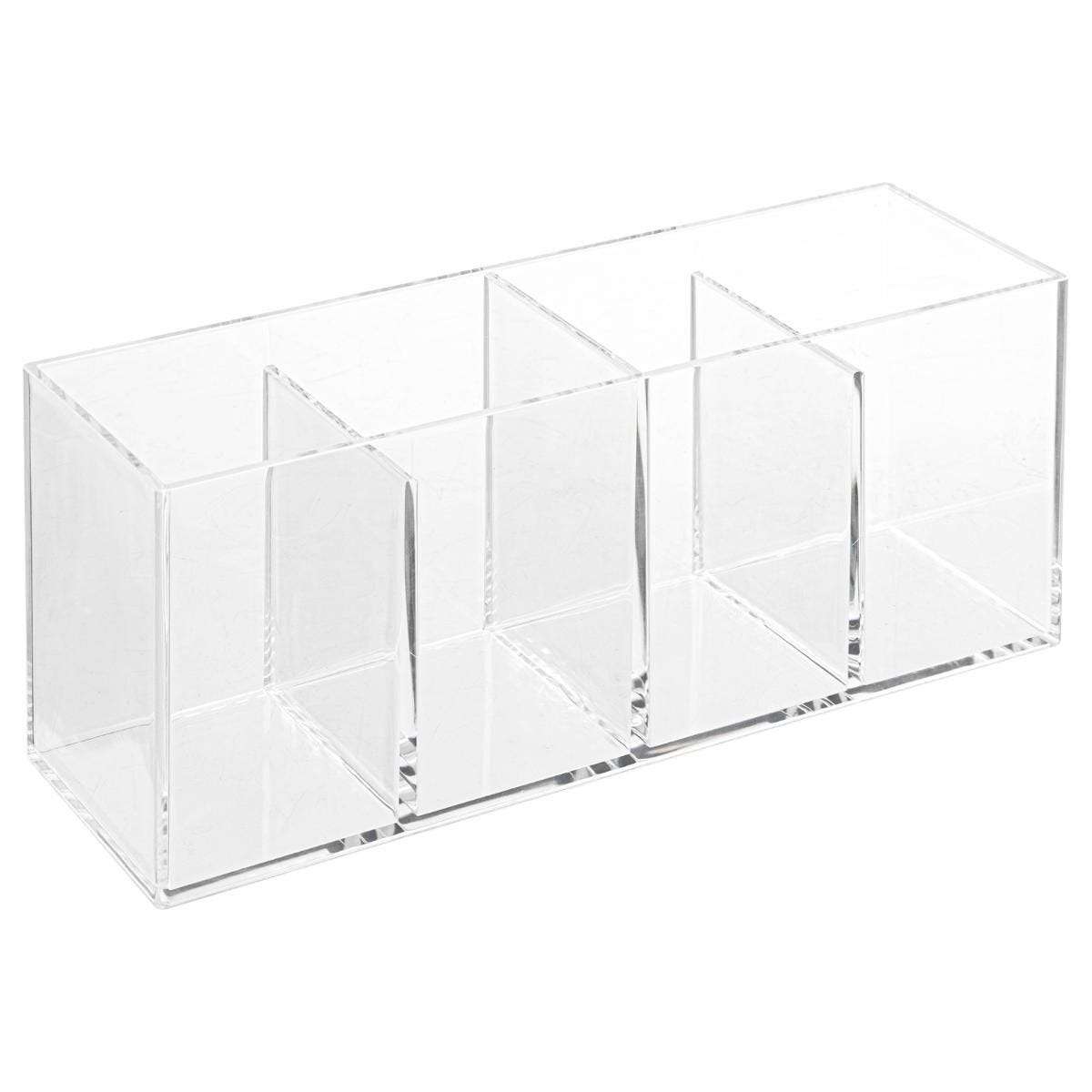 Make-up organizer 4 vakken rechthoek 22 x 7 cm van kunststof -