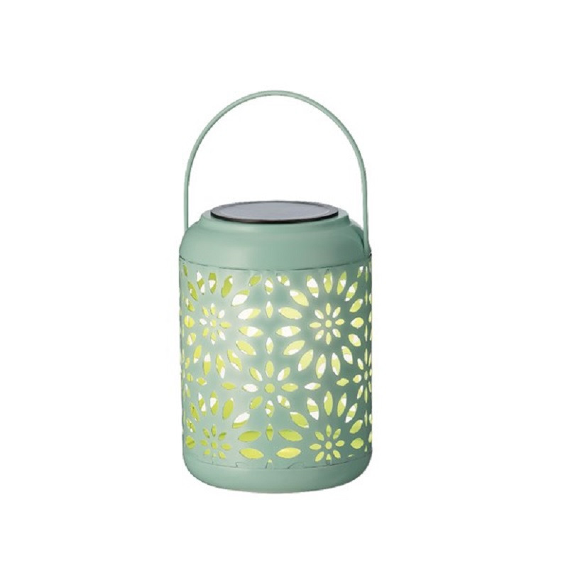 Solar lantaarn ijzer mintgroen 17 cm -