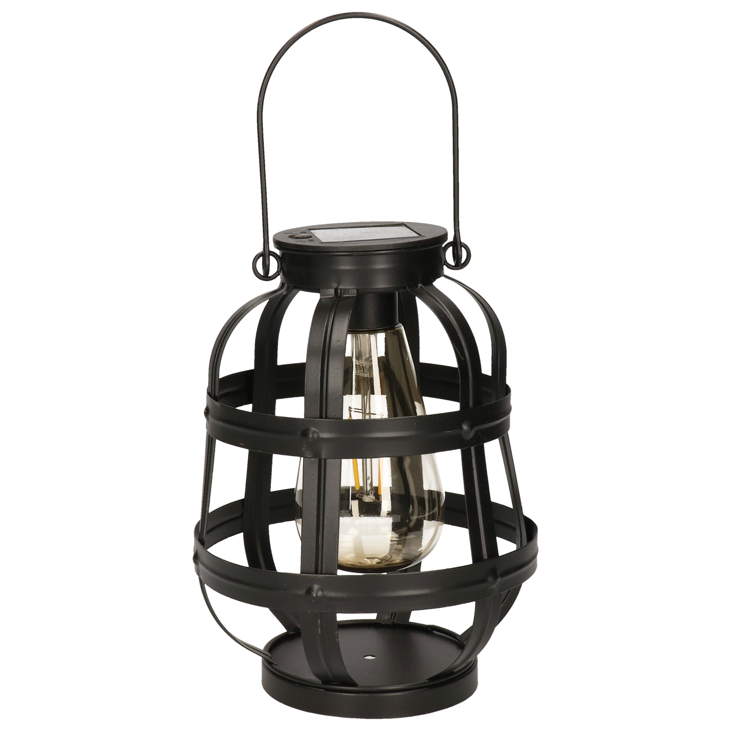 Solar lantaarn metaal zwart 18,5 cm -