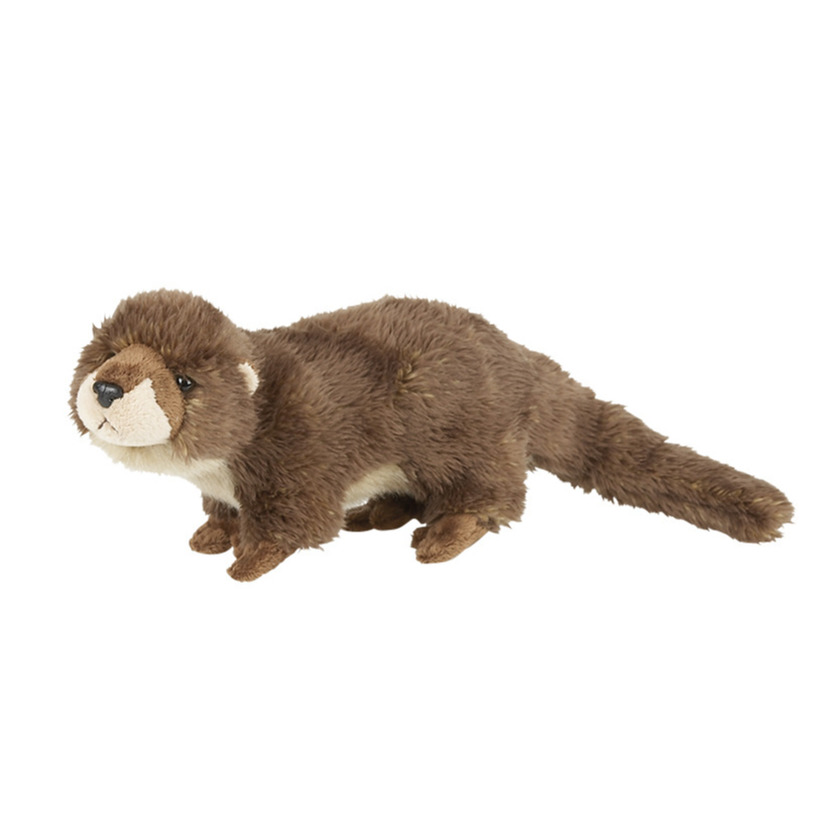 Ravensden pluche knuffel dier - Europese Otter - bruin - 32 cm - Speelgoed knuffelbeesten -