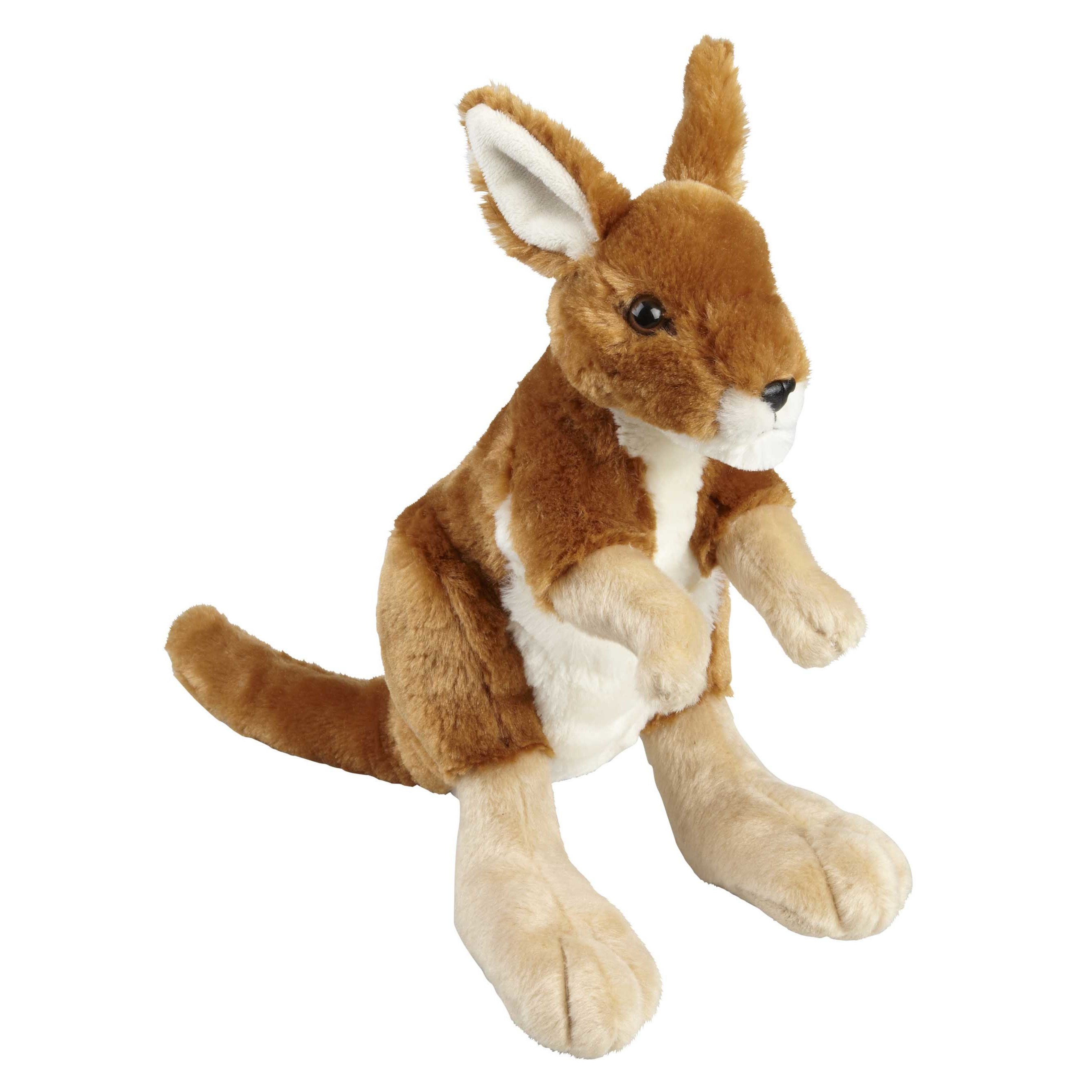 Pluche knuffel dier Kangoeroe - 30 cm - Kangoeroes knuffelbeesten -