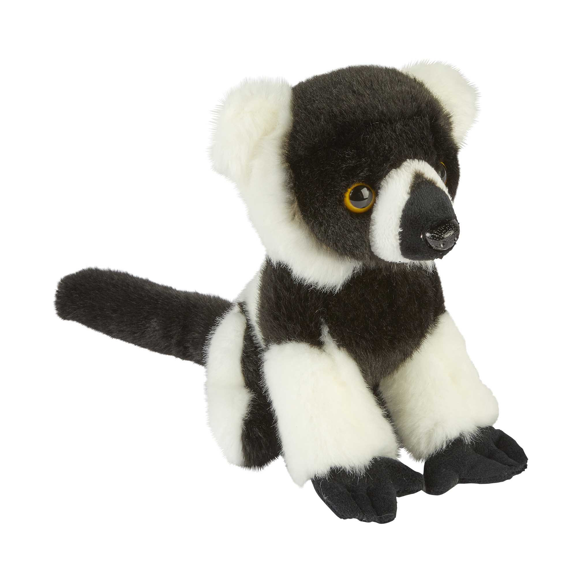 Pluche knuffel dieren zwart/wit Vari aapje 18 cm -