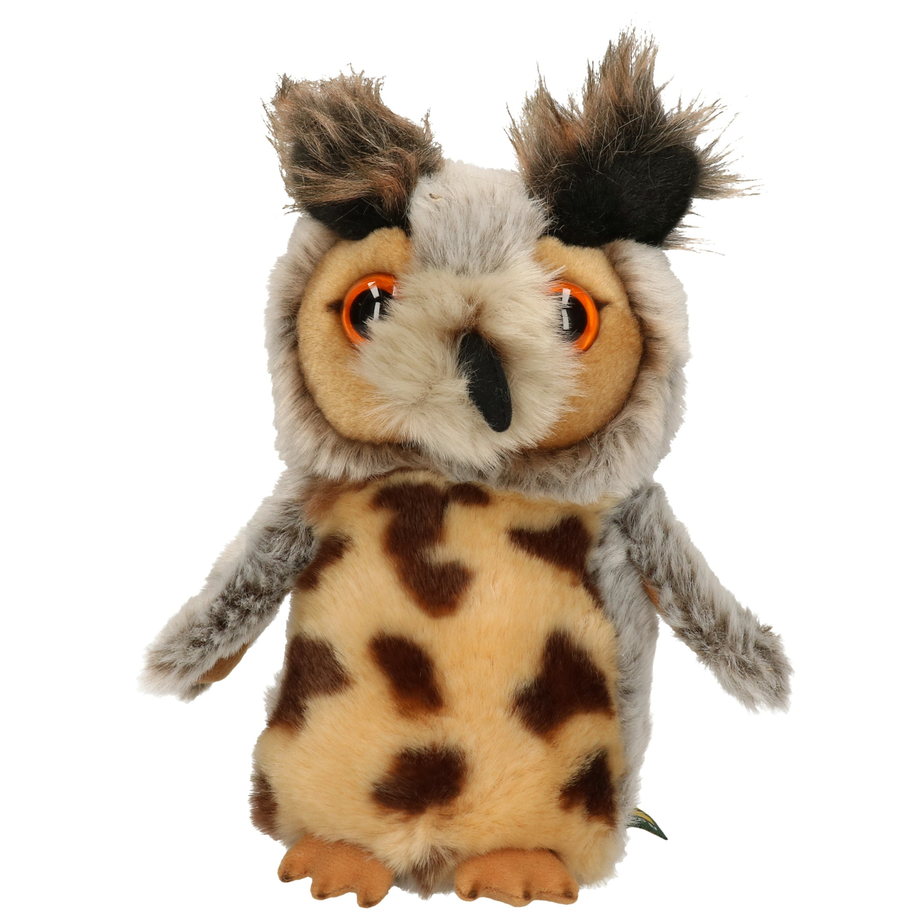 Pluche knuffel dieren Oehoe uil vogel van 18 cm -