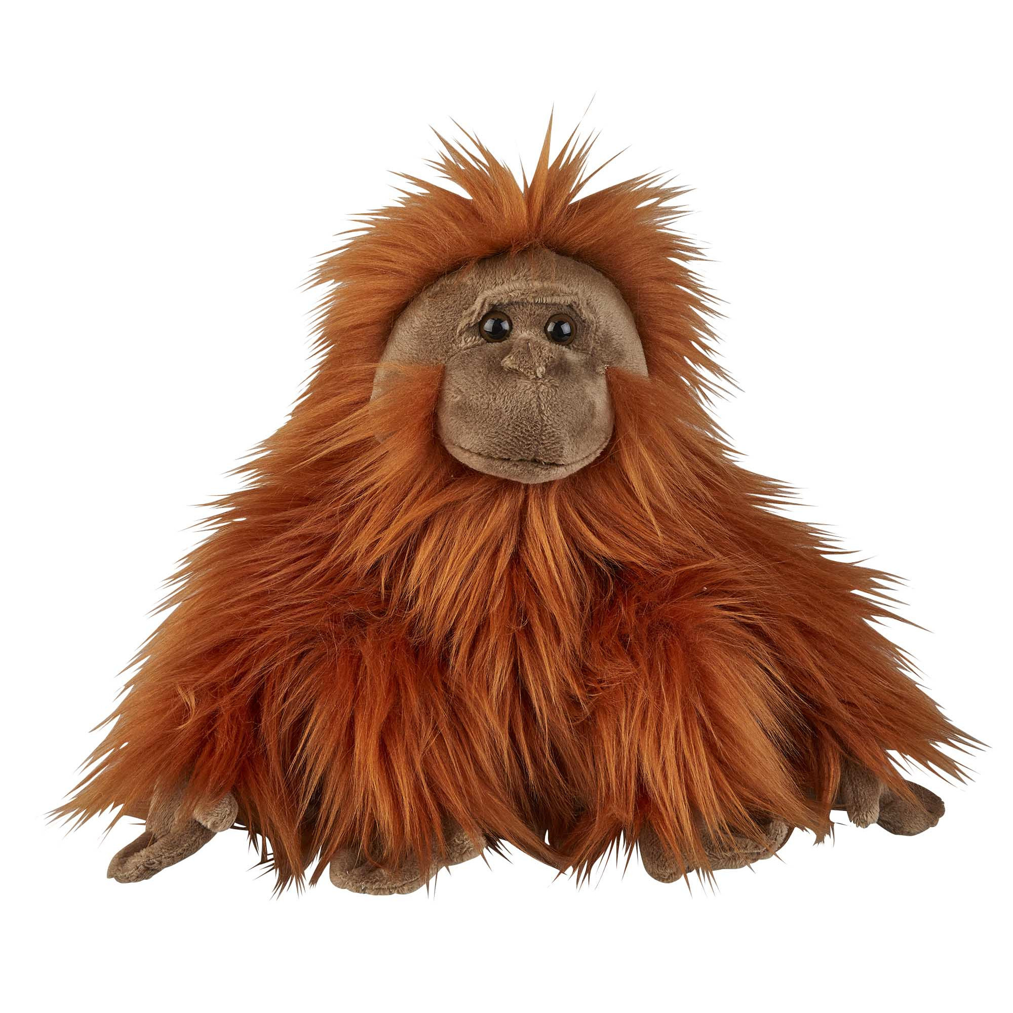 Ravensden Pluche knuffel dieren - Orang Oetan - 28 cm - bosdieren thema knuffel -