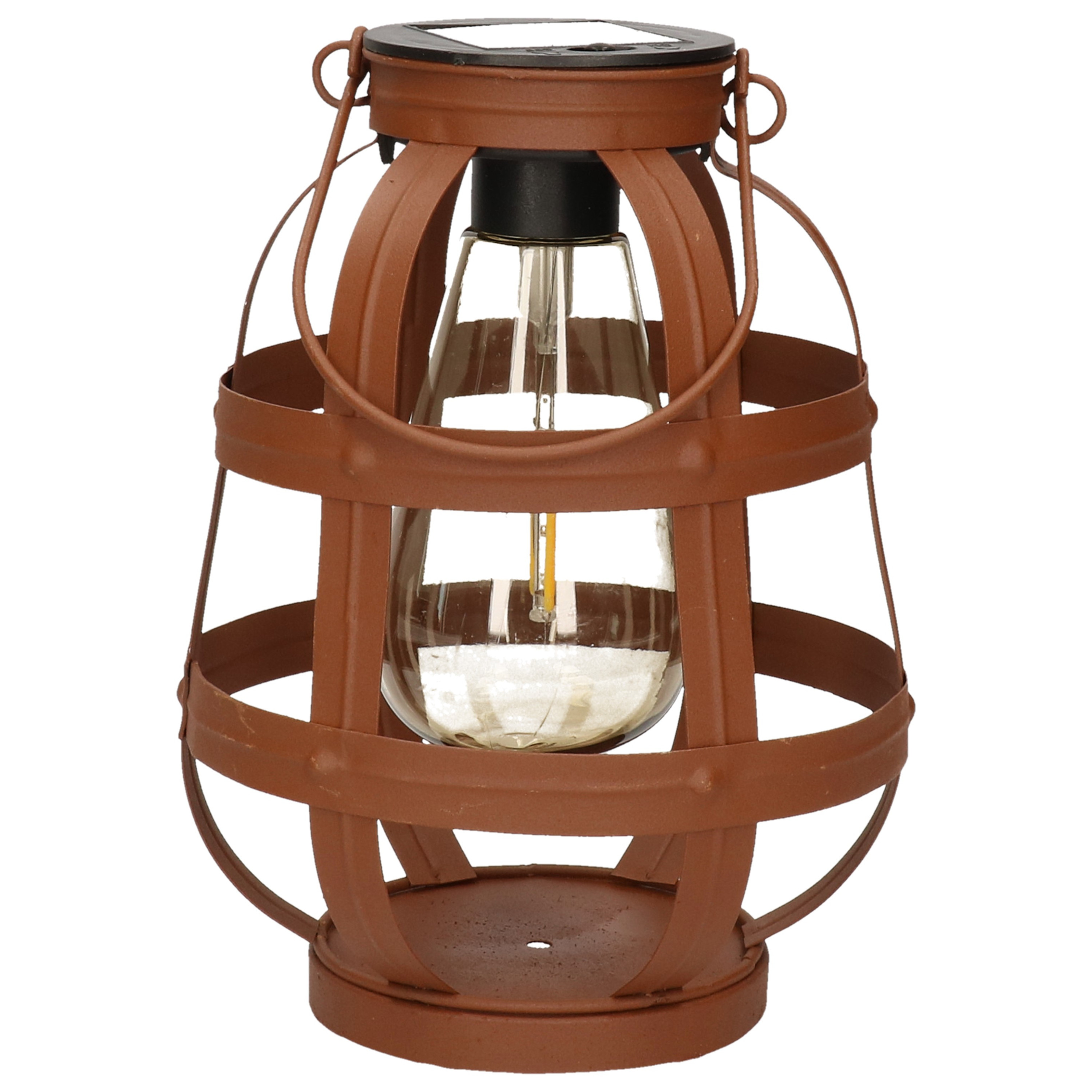 Solar lantaarn metaal roest bruin 18,5 cm -