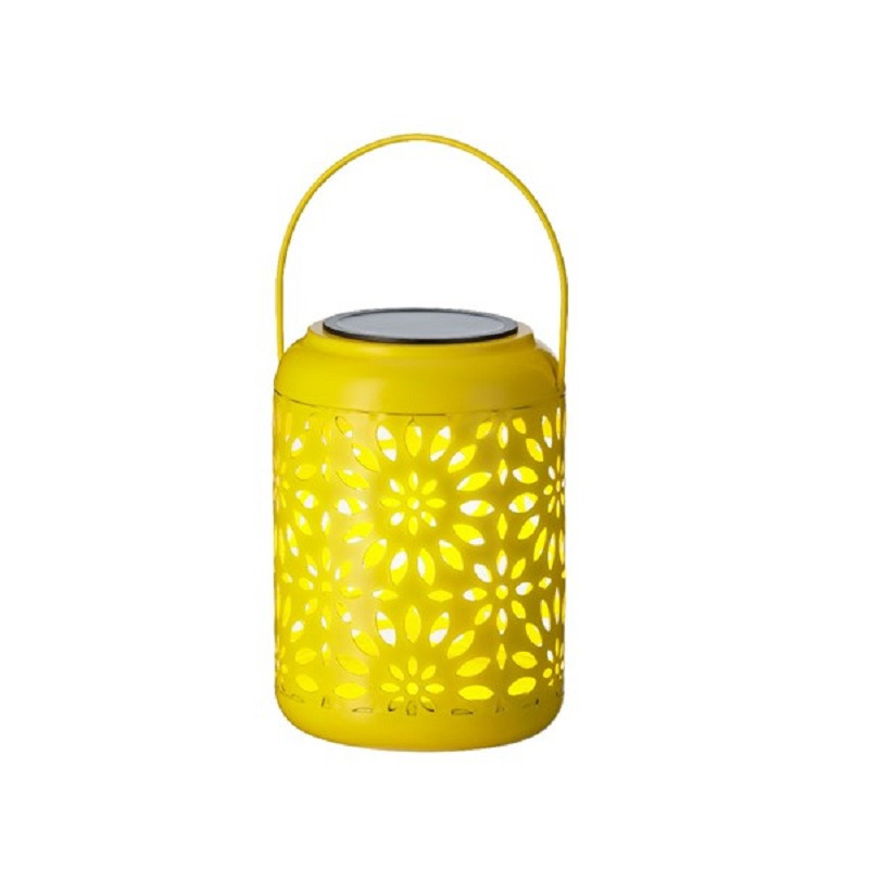 Solar lantaarn ijzer geel 17 cm -