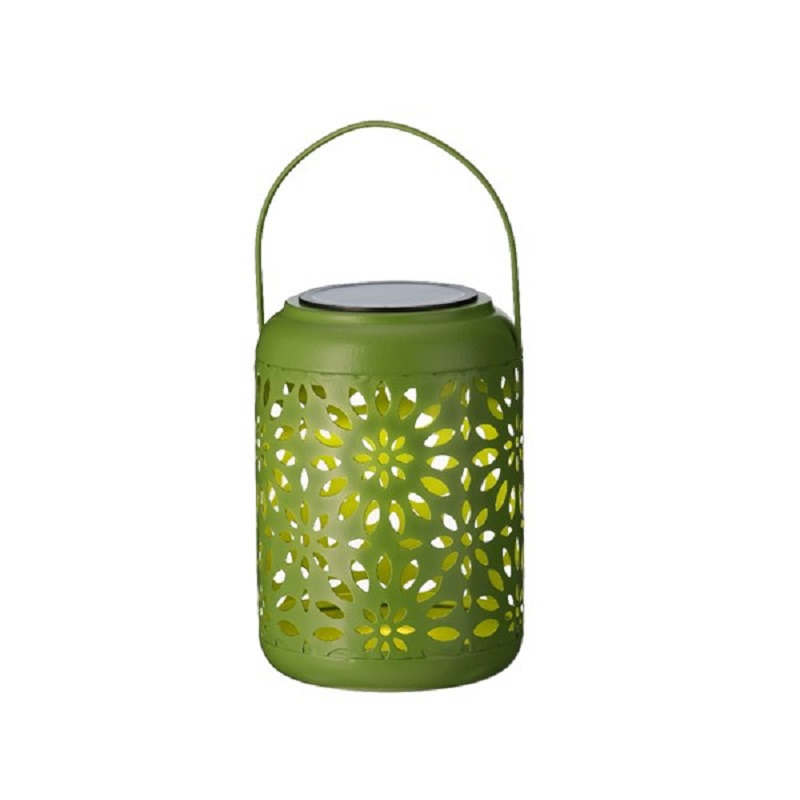 Solar lantaarn ijzer groen 17 cm -