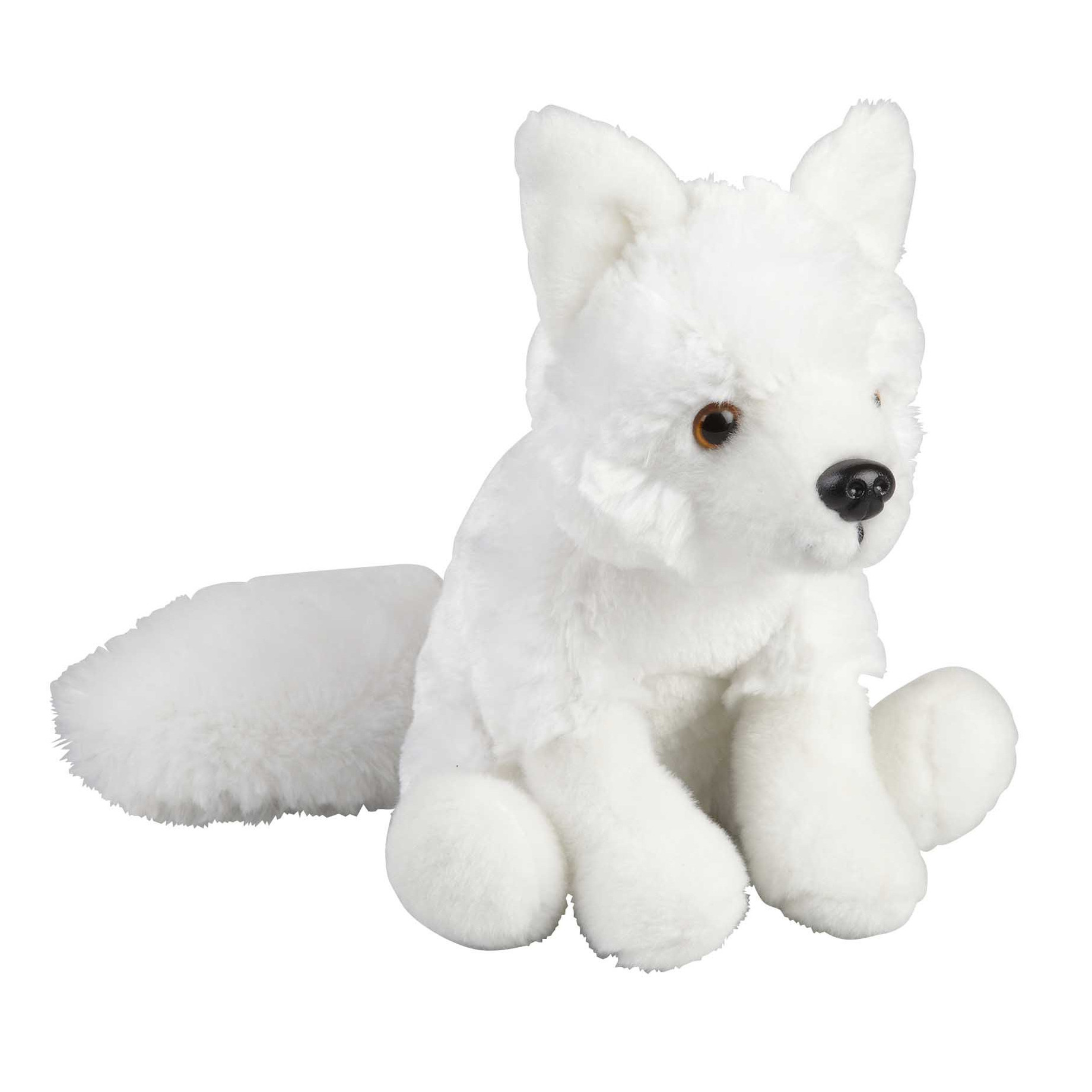 Ravensden Pluche knuffel dier Artic Pool wolf - wit - 18 cm - Wolven knuffelbeesten -