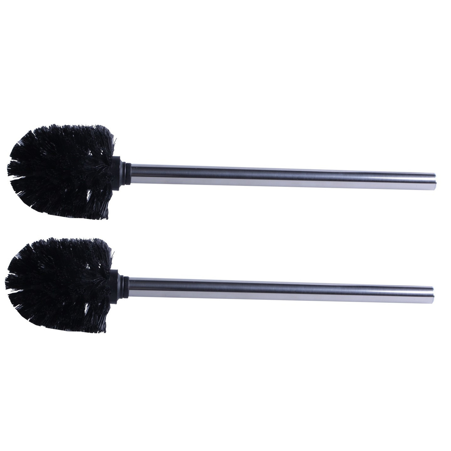 RVS toiletborstel/wcborstel zwart - Set van 4x stuks - 34 cm - Roestvast staal -