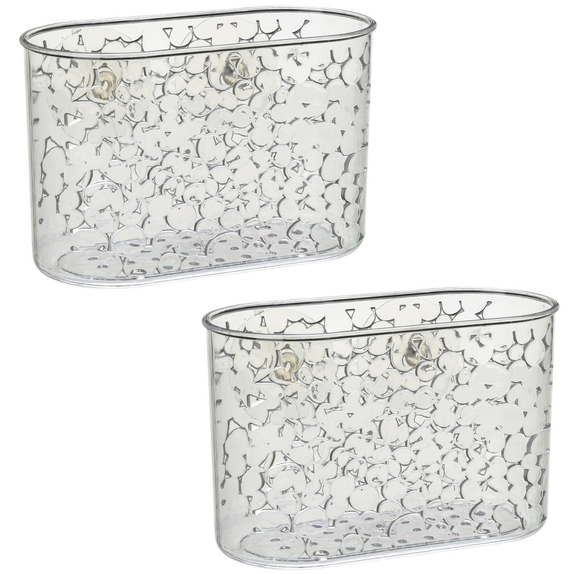 Set van 2x stuks doucherekje/badkamerrekje kunststof met zuignappen 19 x 9 x 12 cm -