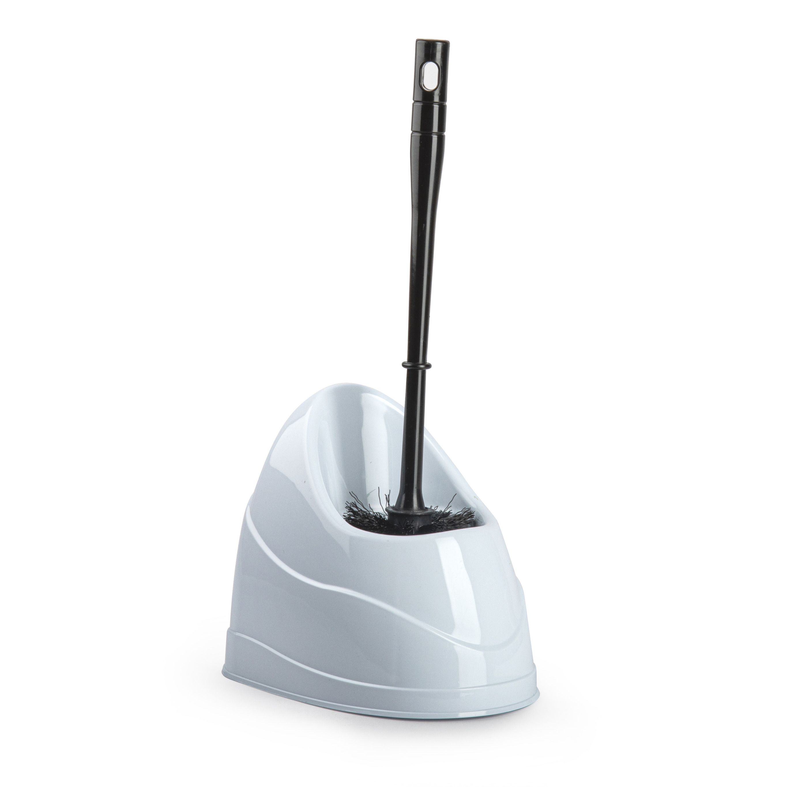 Toiletborstel/wc-borstel met houder 45 cm wit/zwart -
