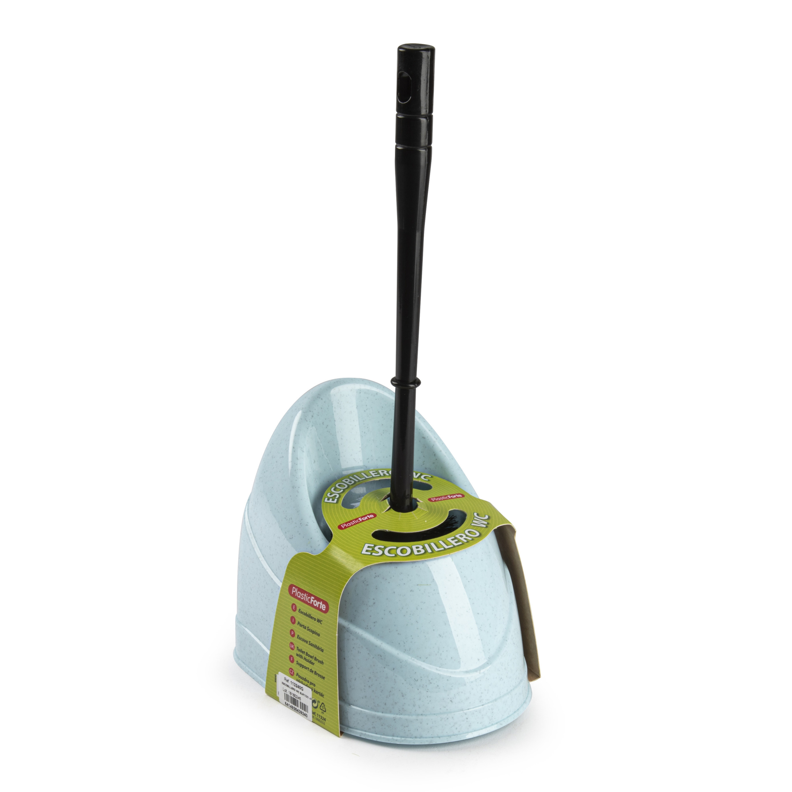 Toiletborstel/wc-borstel met houder 45 cm blauw/zwart -