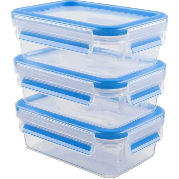 Emsa Clip & Close vershoudbakjes 0,55 L doos 3 stuks, rechthoekig