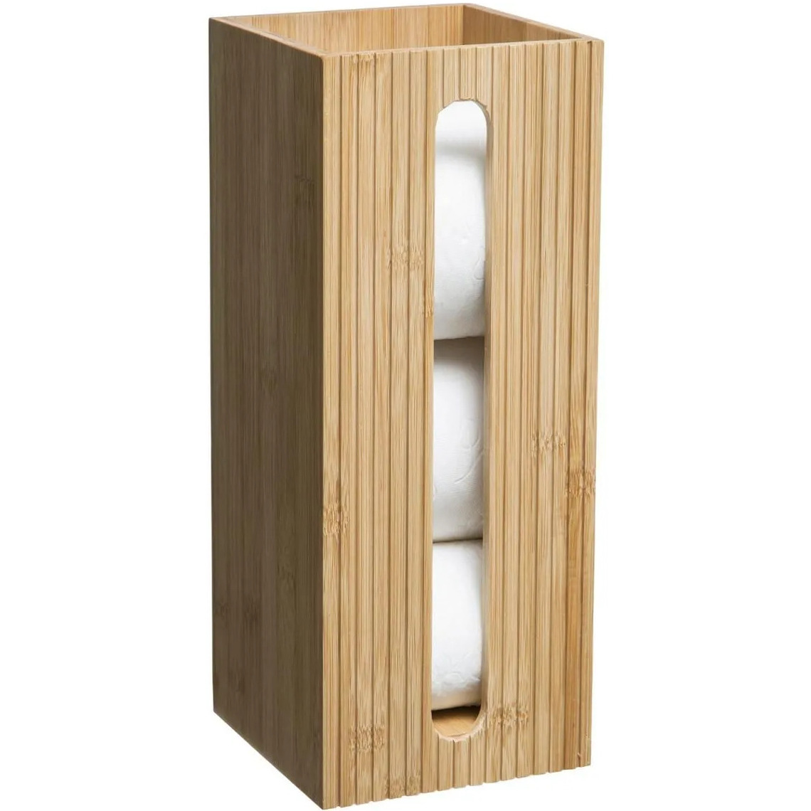 Wc/toiletrolhouder reservoir bruin 3 rollen 36 cm van bamboe -