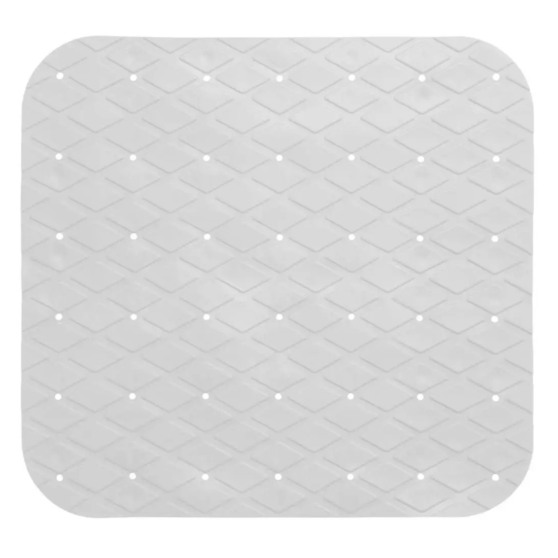 Anti-slip badkamer douche/bad mat - wit - 50 x 50 cm - vierkant - Badkamermat met zuignappen -