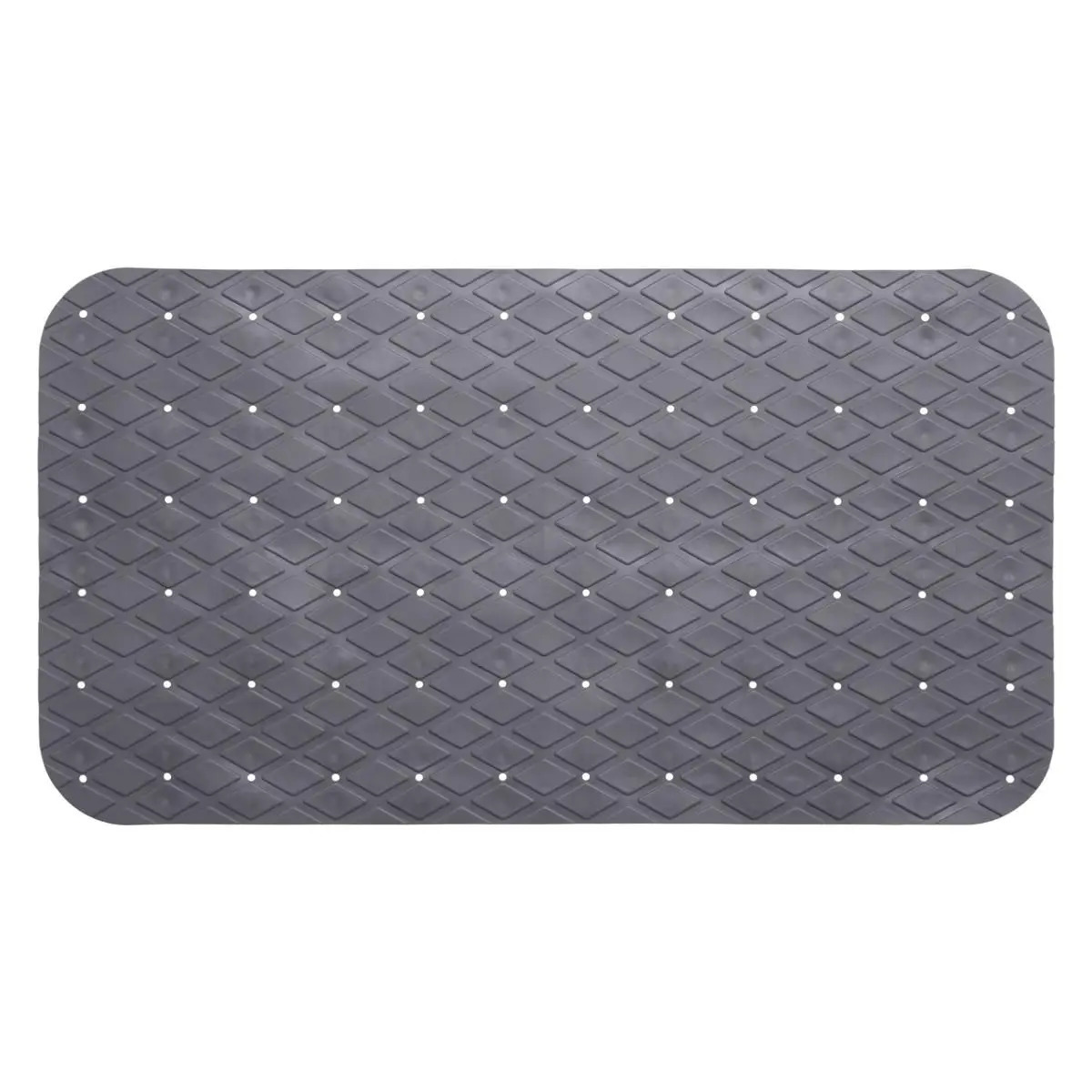 Anti-slip badkamer douche/bad mat grijs 70 x 35 cm rechthoekig -