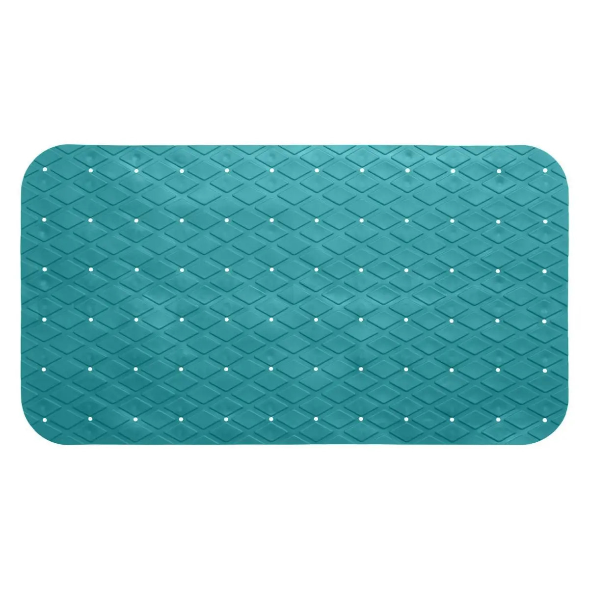 Anti-slip badkamer douche/bad mat turquoise blauw 70 x 35 cm rechthoekig -