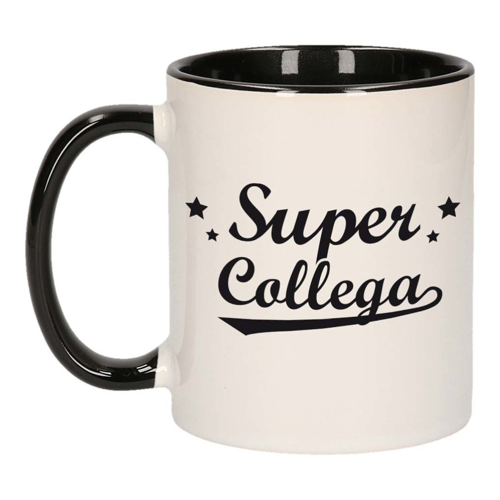 Super collega mok / beker zwart wit 300 ml - Cadeau mokken -