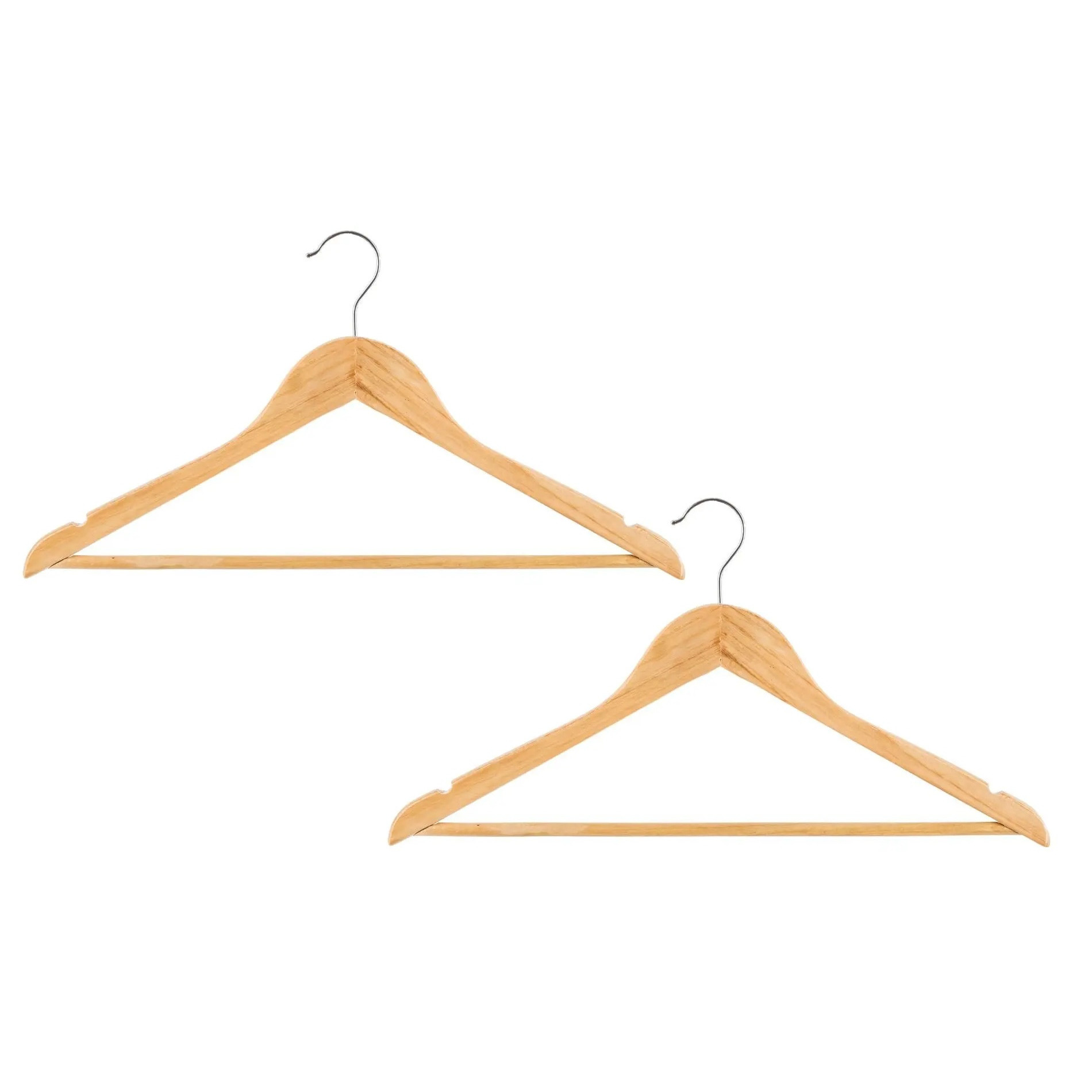 Set van 24x stuks houten kledinghangers 45 x 23 cm -