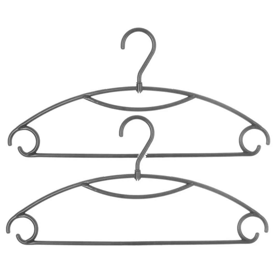Set van 20x stuks kunststof kledinghangers grijs 41 x 20 cm -