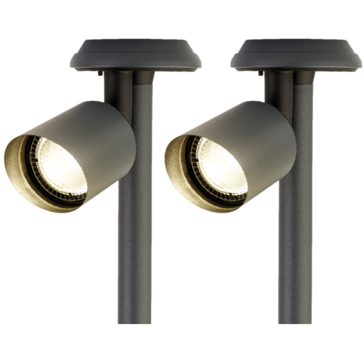Set van 4x stuks solar spotlight/tuinpad verlichting op zonne-energie 25 cm -