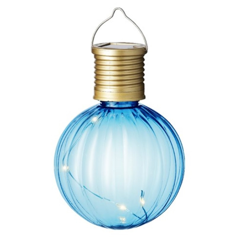 Solar lampion voor buiten - LED - blauw - 11 cm - buitenverlichting -