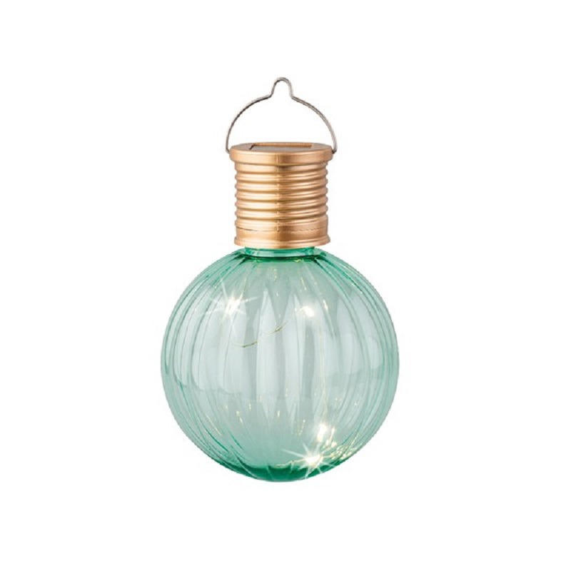 Lampion solar verlichting - turquoise - 11 cm - LED -