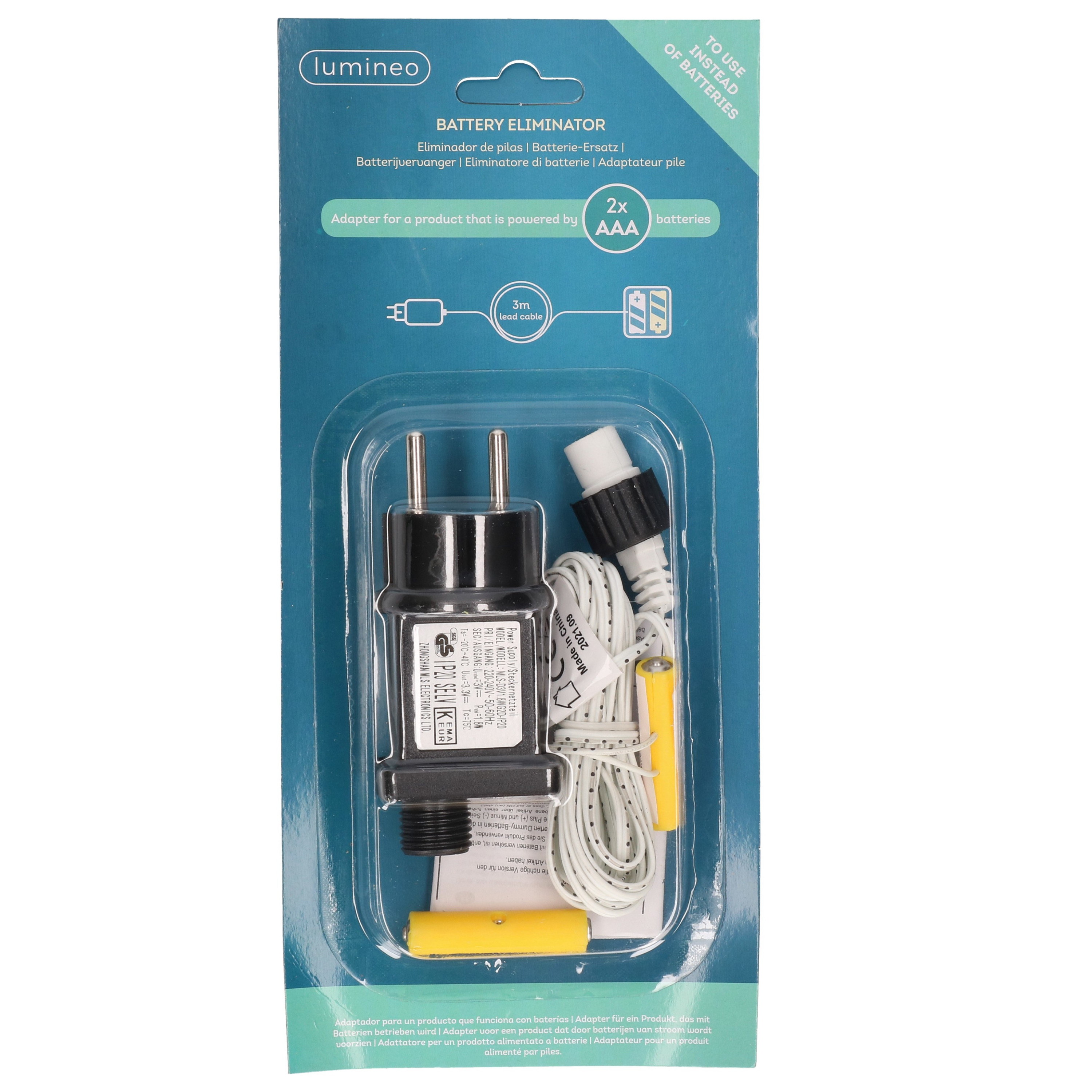 Adapter 2x AAA batterij vervanger -