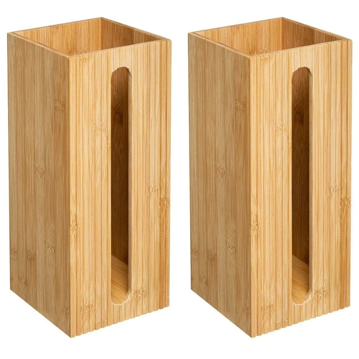 Set van 2x stuks wc/toiletrolhouders reservoirs bruin 3 rollen 36 cm van bamboe -