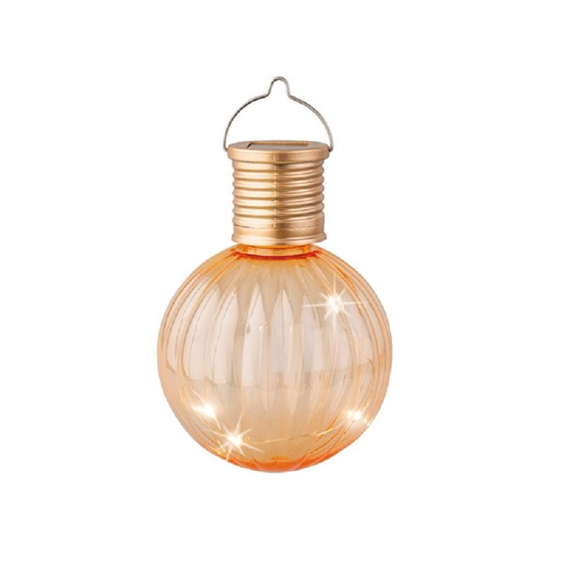Lampion solar verlichting - oranje - 11 cm - LED -