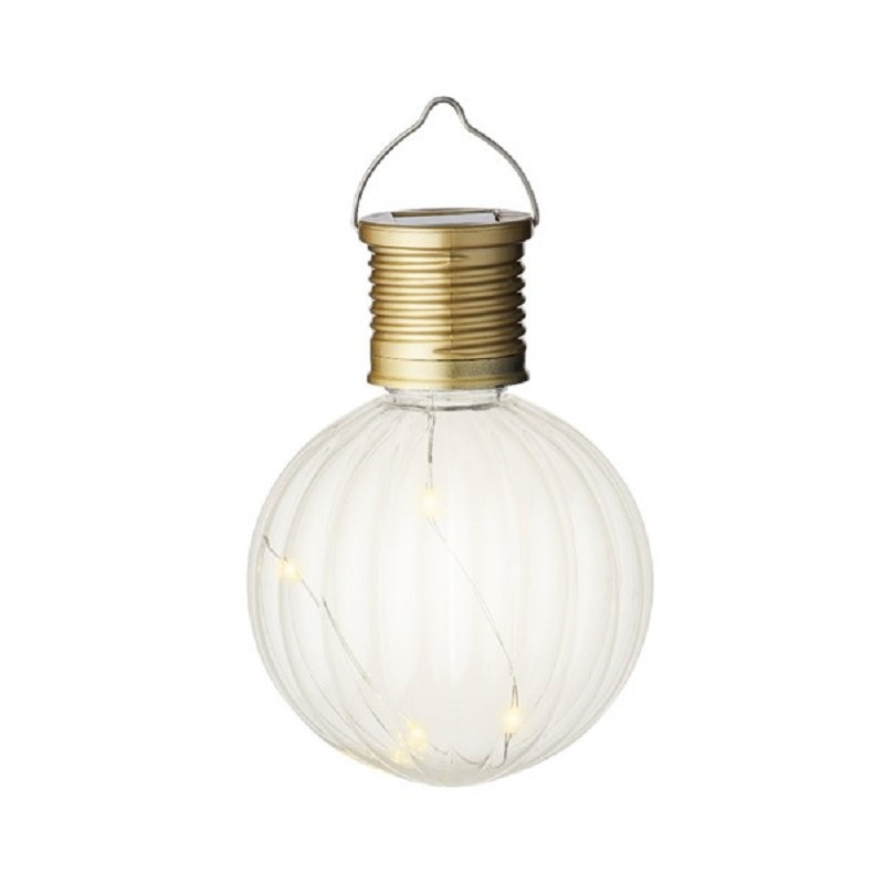 1x Buiten LED lampion solar verlichting 11 cm -