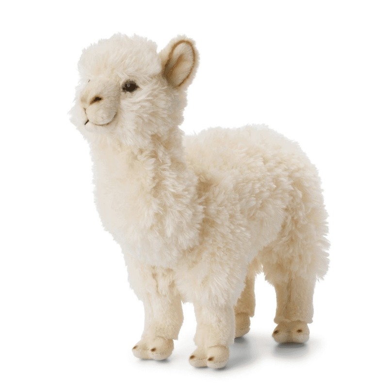 WNF pluche witte alpaca/lama knuffel - 31 cm - Alpacas dieren knuffels - Speelgoed voor kinderen -