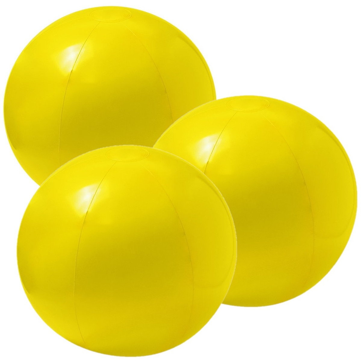 6x stuks opblaasbare strandballen extra groot plastic geel 40 cm -