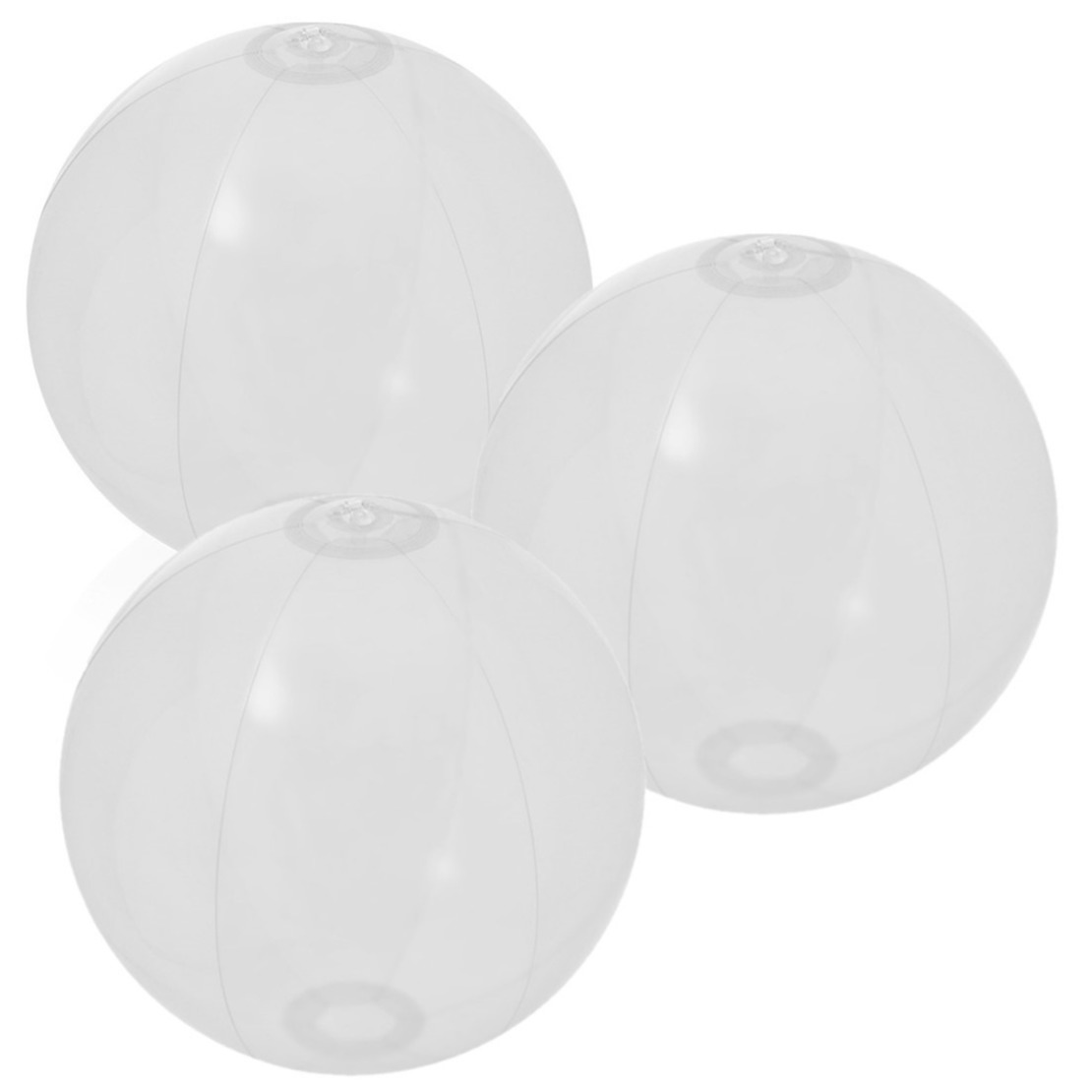 10x stuks opblaasbare strandballen Beach fun plastic wit 28 cm -